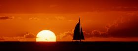 sunset and boat nature facebook cover