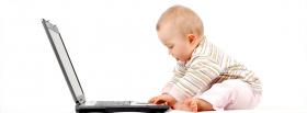baby and laptop facebook cover