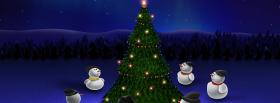 christmas tree and snow facebook cover