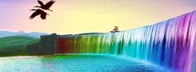 waterfalls rainbow colors creative facebook cover