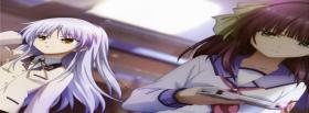 two schoolgirls anime manga facebook cover
