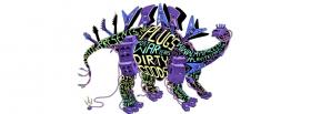 purple dinosaur typography facebook cover