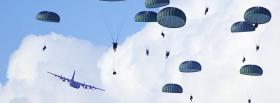 parachutes aircraft soldiers war facebook cover