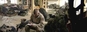 soldier writting military war facebook cover