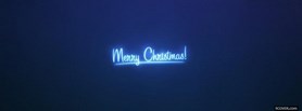 Blue Merry Christmas facebook cover