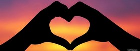 Sunset Hands Hearts Valentine  facebook cover